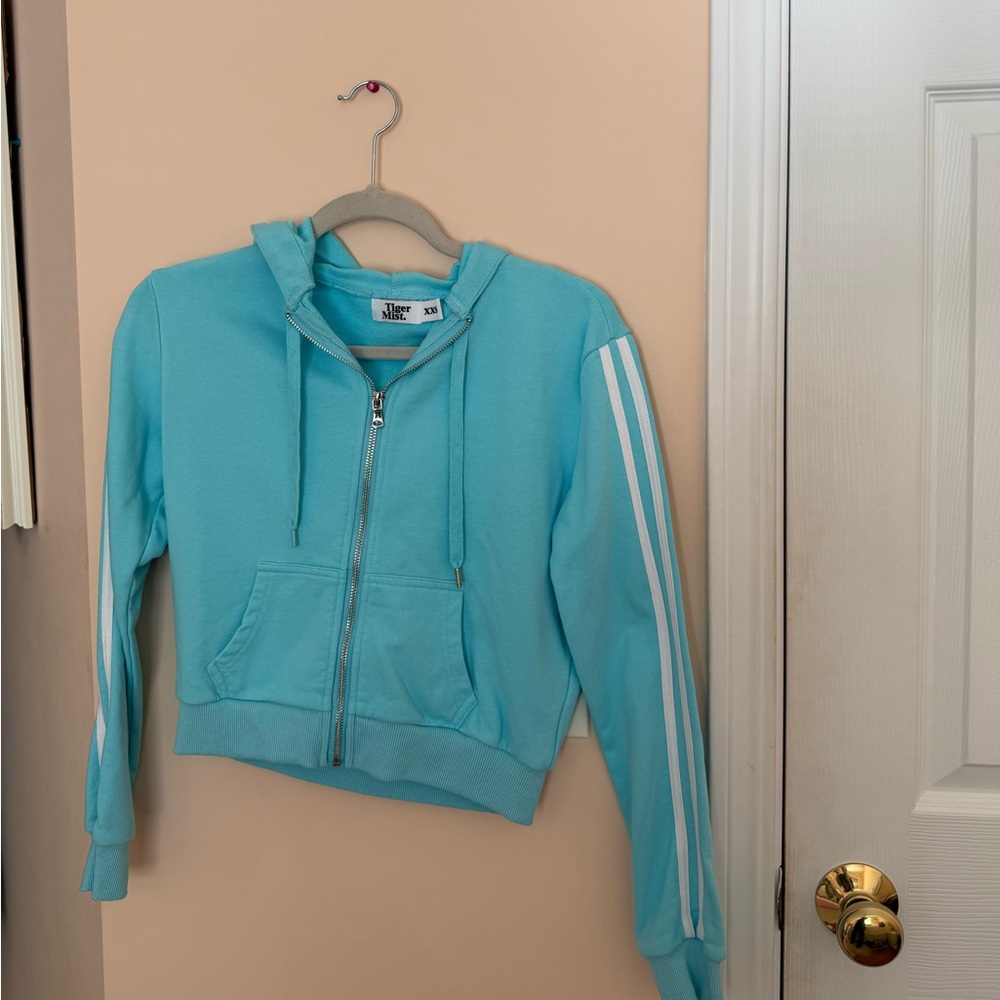 Tiger Mist Baby Blue Tracksuit with White Accents
